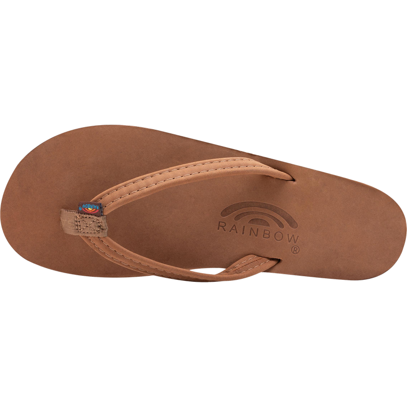 Women's Premier Leather Narrow Strap Sandal, Rainbow Sandals Women's Premier Leather Narrow Strap Sandal in Redwood top