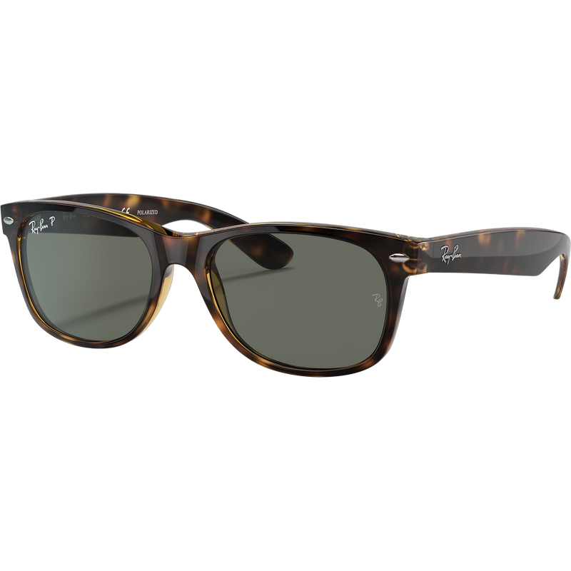 New Wayfarer M - Tortoise/Crystal Green Polarized, Ray Ban New Wayfarer M Tortoise Crystal Green Polarized front left