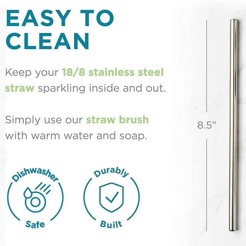 Stainless Steel Straws 2-Pack, U-Konserve Stainless Steel Straws 2-Pack specs