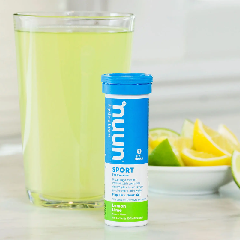 Sport Tablets, Nuun Sport Tabs with glass