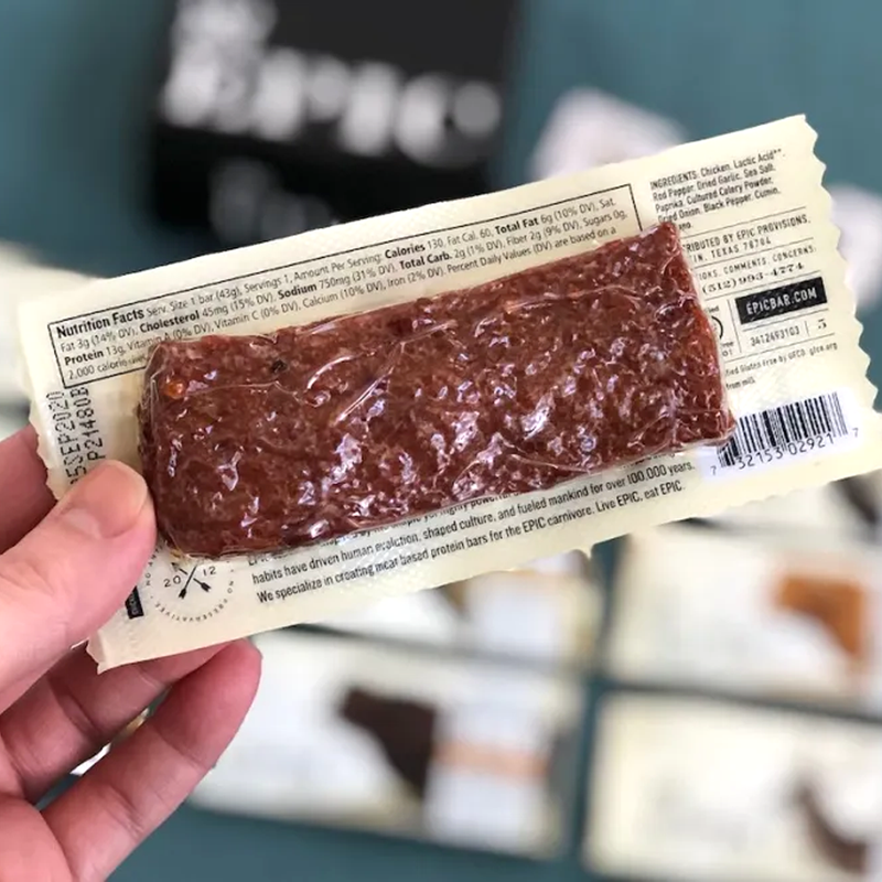 Epic Bar, Epic Provisions Epic Bar back of package