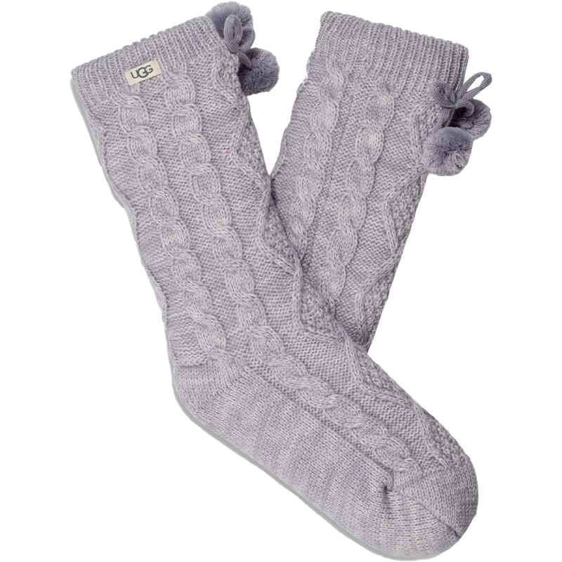 Women's Pom Pom Fleece Lined Crew Sock, Featured Image