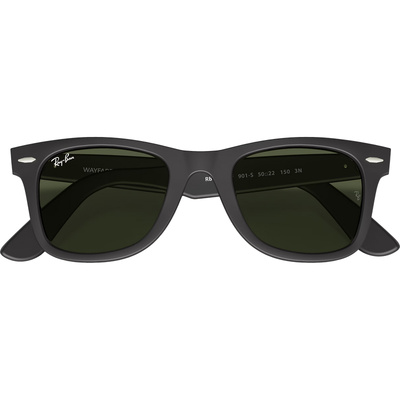 Original Wayfarer - Matte Black/G-15 Green, Ray Ban Original Wayfarer - Matte Black/G-15 Green front folded