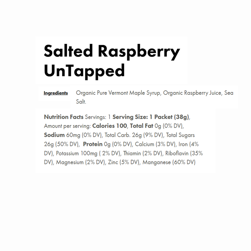 Maple Syrup Energy, UnTapped Maple Syrup Energy Salted Raspberry Nutrition Facts