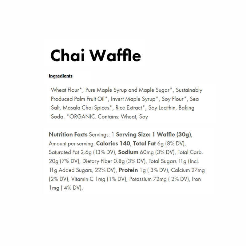 Maple Waffle, UnTapped Maple Waffle Chai Nutrition Facts
