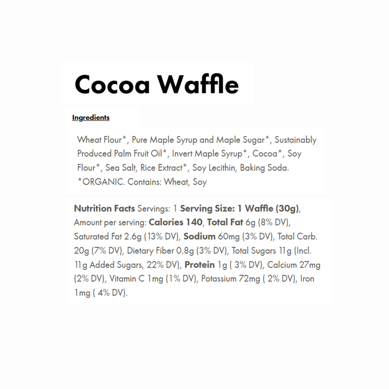 Maple Waffle, UnTapped Maple Waffle Cocoa Nutrition Facts