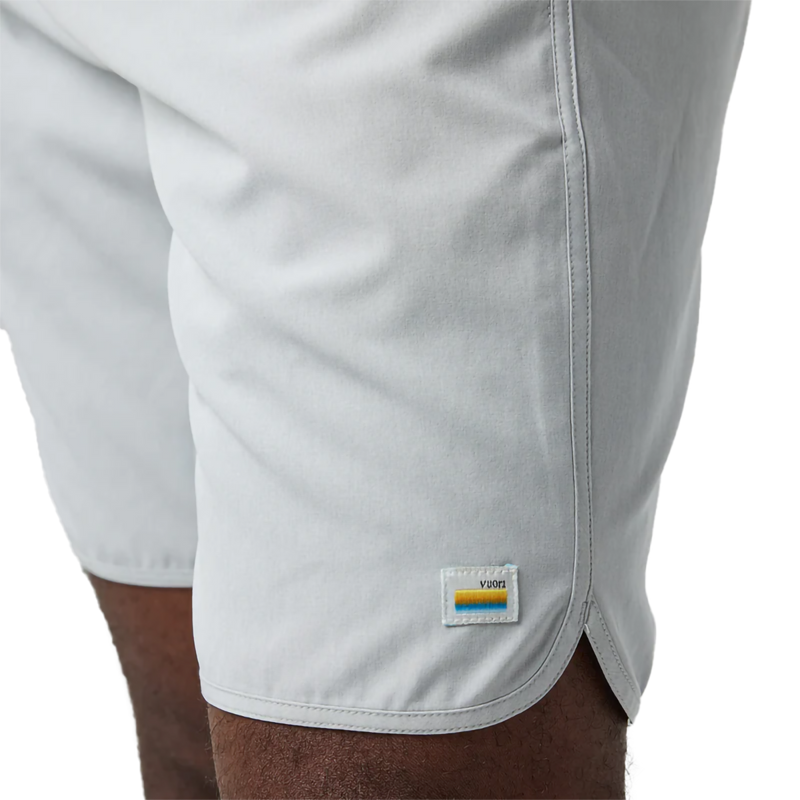 Men's Banks Short, Vuori Men's Banks Short in Sky Grey Linen Texture branding