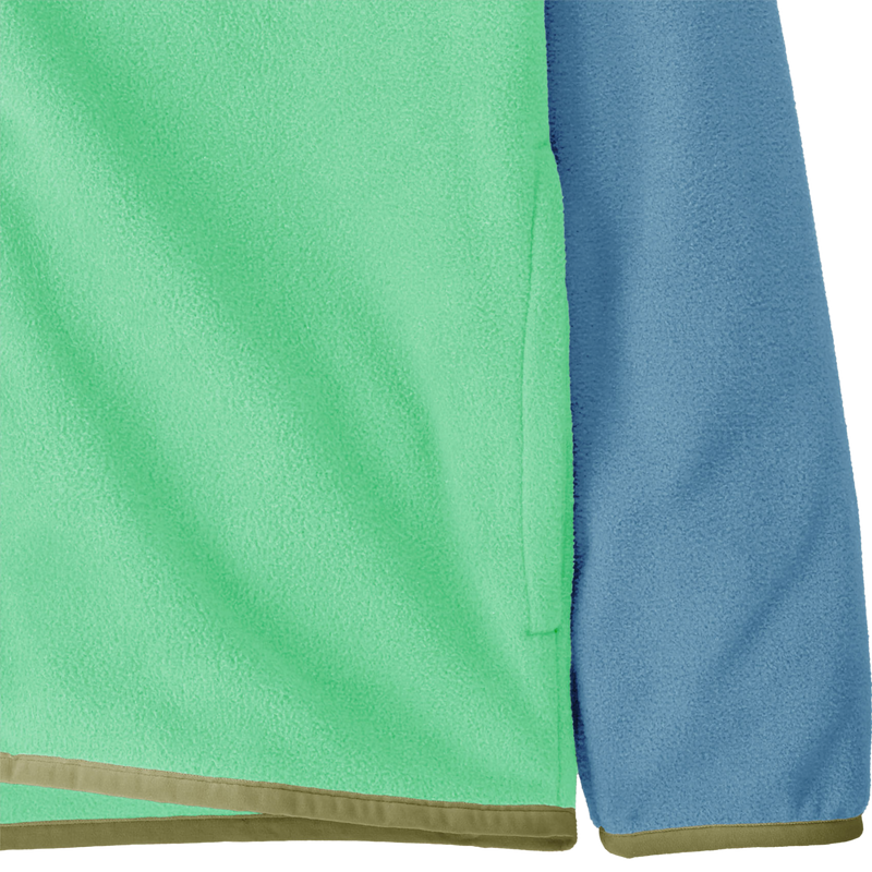 Youth Micro D Snap-T Jacket, Patagonia Youth Micro D Snap-T Jacket in ETLS-Early Teal w/Shore Blue hem and cuff