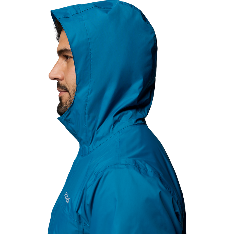 Men's Watertight II Jacket, Columbia Men's Watertight II Jacket in 442 Phoenix Blue hood left