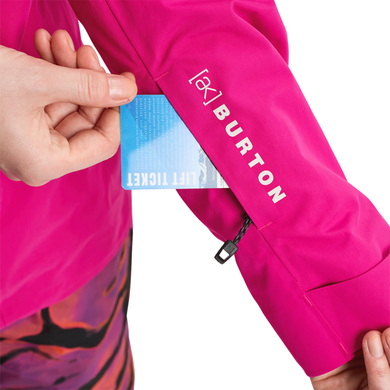 Women's AK Gore-Tex Upshift Jacket, Burton Women's AK Gore-Tex Upshift Jacket in 69P-Very Berry pass pocket