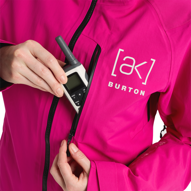 Women's AK Gore-Tex Upshift Jacket, Burton Women's AK Gore-Tex Upshift Jacket in 69P-Very Berry front pocket