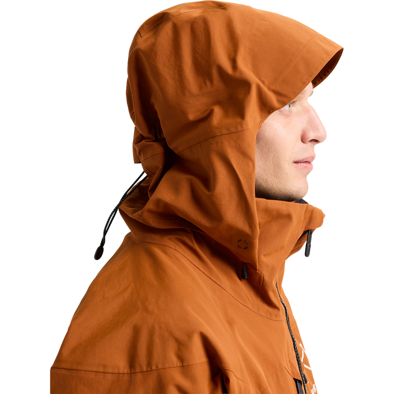 Men's AK Gore-Tex Swash Jacket, Burton Men's AK Gore-Tex Swash Jacket in EZA-Chestnut Brown hood right