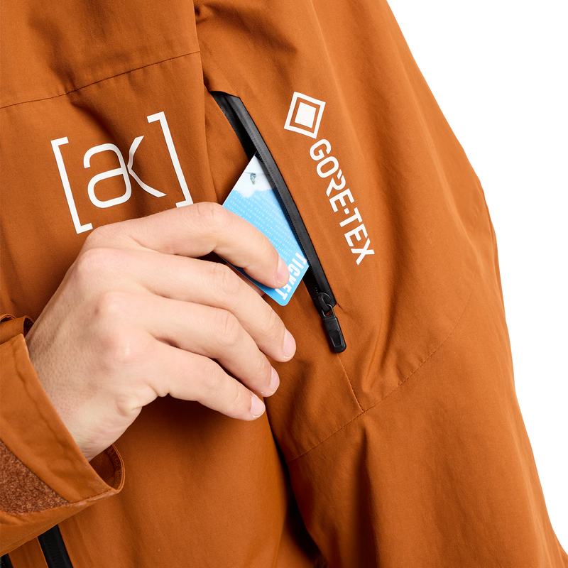 Men's AK Gore-Tex Swash Jacket, Burton Men's AK Gore-Tex Swash Jacket in EZA-Chestnut Brown pass pocket