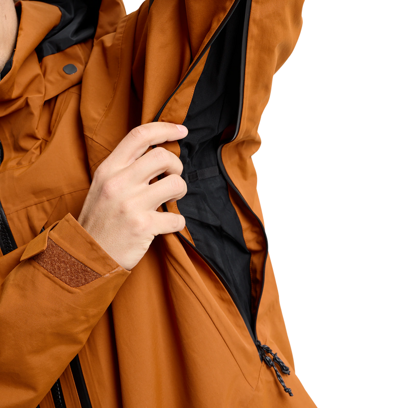 Men's AK Gore-Tex Swash Jacket, Burton Men's AK Gore-Tex Swash Jacket in EZA-Chestnut Brown pit vent and zipper