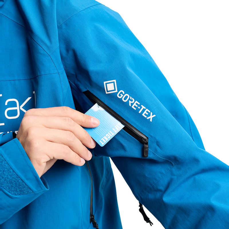 Men's AK Gore-Tex 2L Cyclic Jacket, Burton Men's AK Gore-Tex Cyclic Jacket in EVV-Blue Teal pass pocket