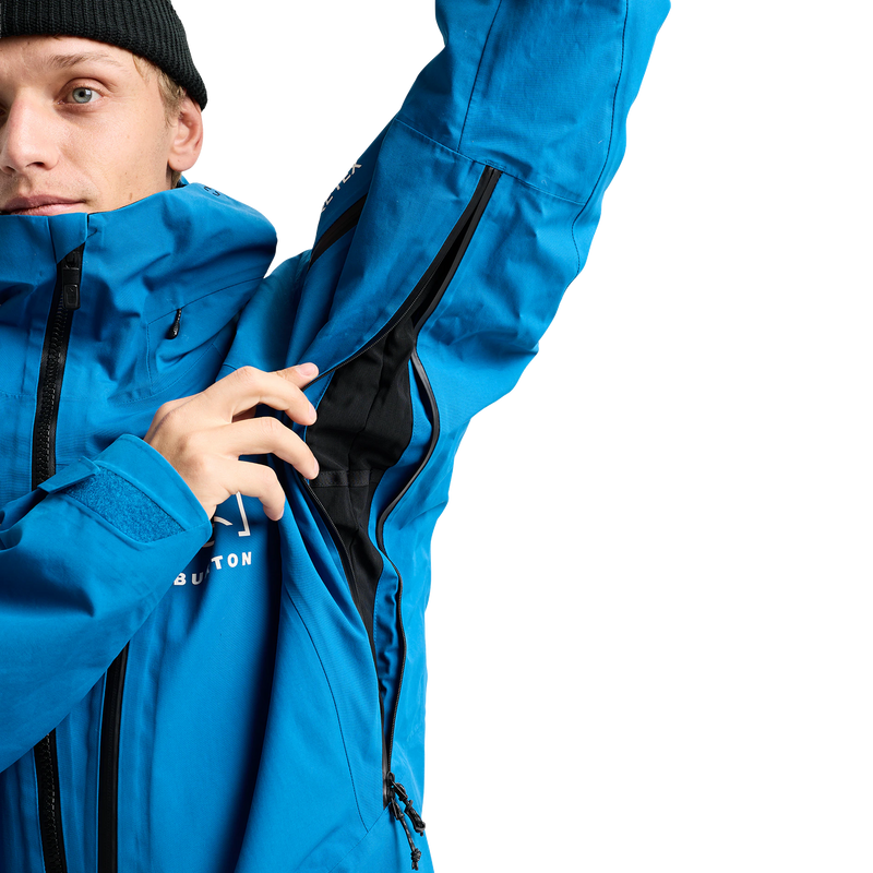 Men's AK Gore-Tex 2L Cyclic Jacket, Burton Men's AK Gore-Tex Cyclic Jacket in EVV-Blue Teal pit vent
