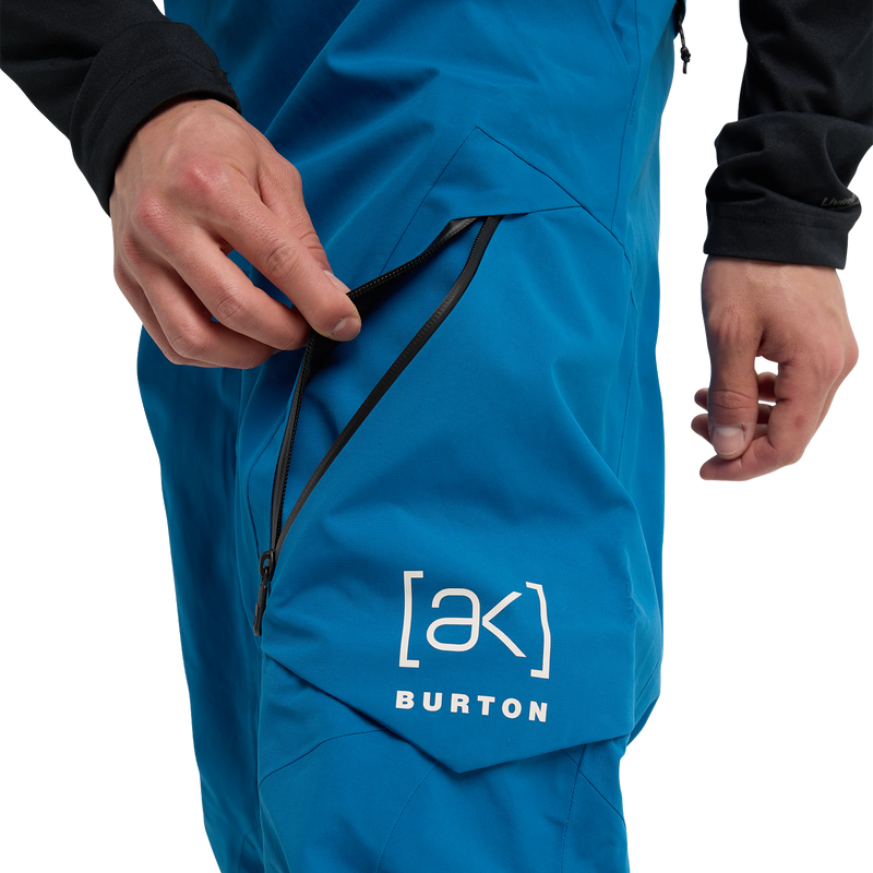 Men's AK Gore-Tex 2L Cyclic Pant, Burton Men's AK Gore-Tex 2L Cyclic Pant in EVV-Blue Teal left side pocket