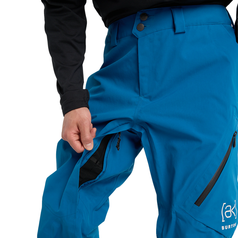 Men's AK Gore-Tex 2L Cyclic Pant, Burton Men's AK Gore-Tex 2L Cyclic Pant in EVV-Blue Teal leg vent