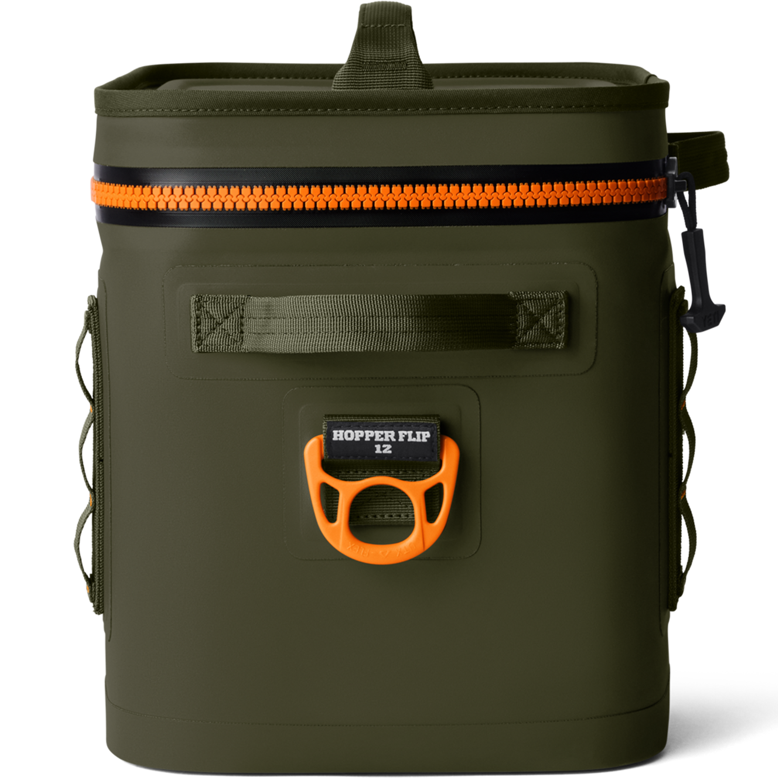 Yeti Hopper Flip 12 in Wetlands Camo side with bottle opener and top closed