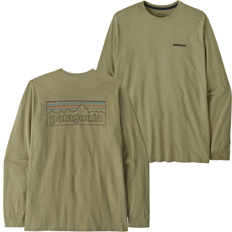Men's Long Sleeve P-6 Logo Responsibili-Tee, Patagonia Men's Long Sleeve P-6 Logo Responsibili-Tee front and back