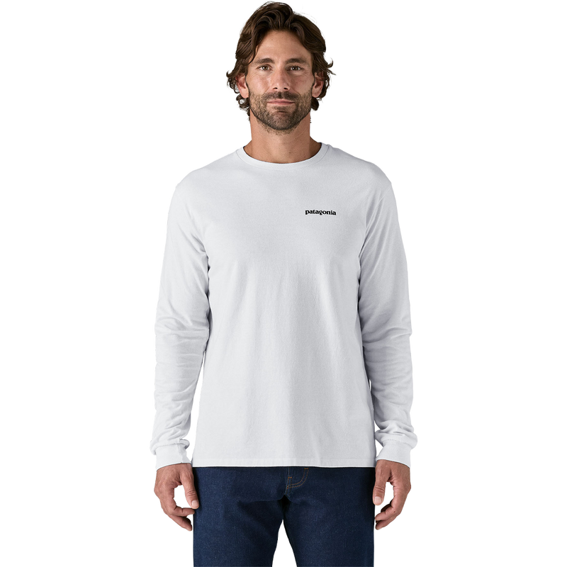 Men's Long Sleeve P-6 Logo Responsibili-Tee, Patagonia Men's LS P-6 Logo Responsibili-Tee front on model