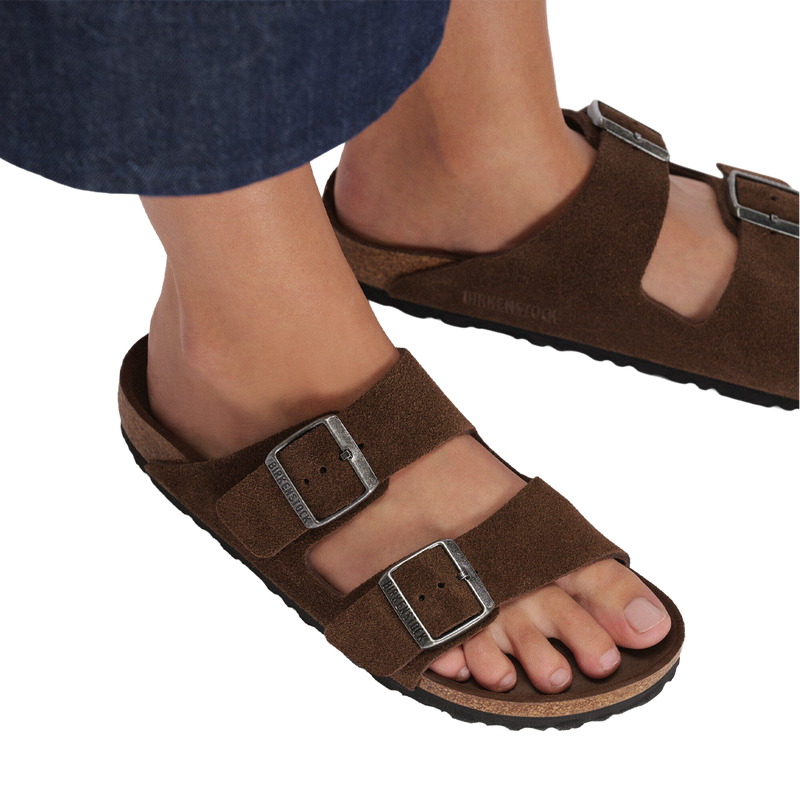 Women's Arizona Soft Footbed, Birkenstock Women's Arizona Soft Footbed on model