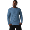 Vuori Men's Long-Sleeve Strato Tech Tee in HPB-Pool Blue Heahter front