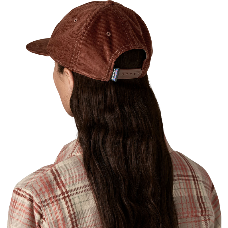 Corduroy Cap, Driftways Patch: Coriander Brown back on model
