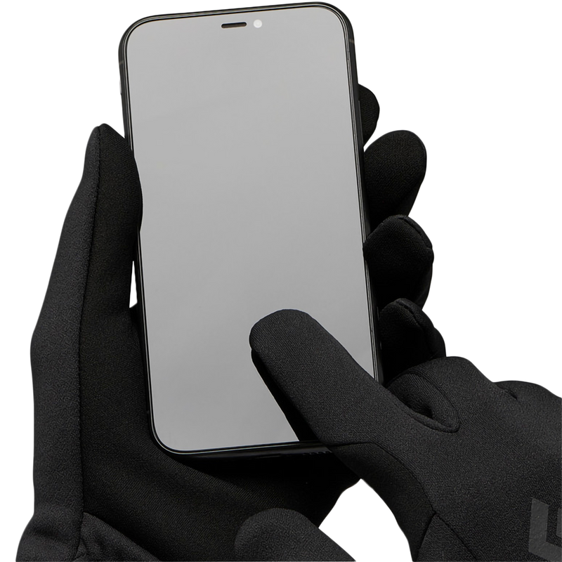 MidWeight ScreenTap Liners, Black Diamond MidWeight ScreenTap Liners in Black with phone