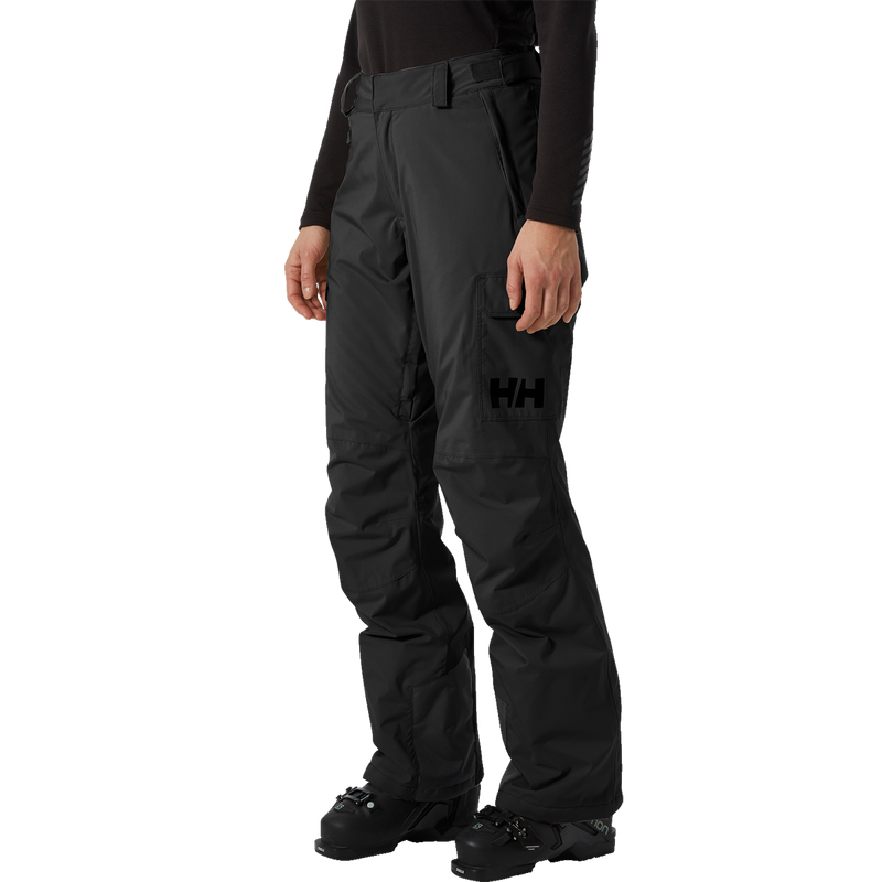 Women's Switch Cargo Insulated Pant, Helly Hansen Women's Switch Cargo Insulated Pant in 990 Black with model front left