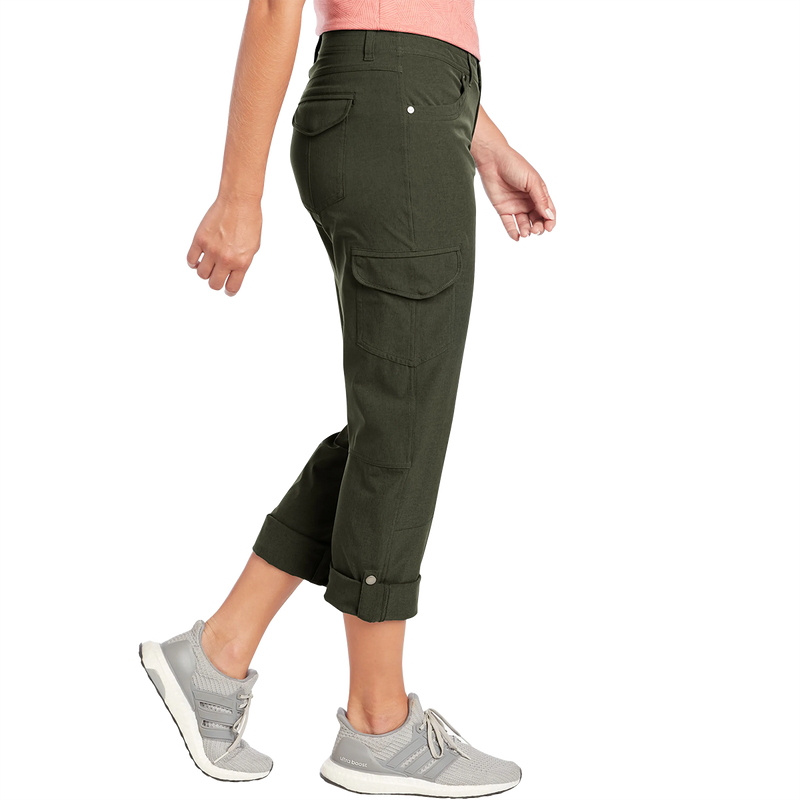 Women's Freeflex Roll-Up Pant - Short, Kuhl Women's Freeflex 30" Roll-Up Pant in Dark Moss right