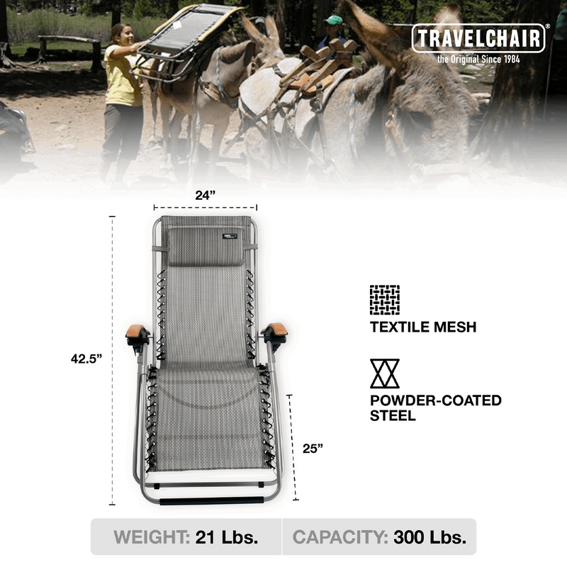 Lounge Lizard - Salt and Pepper, TravelChair Lounge Lizard - Salt and Pepper specs infographic
