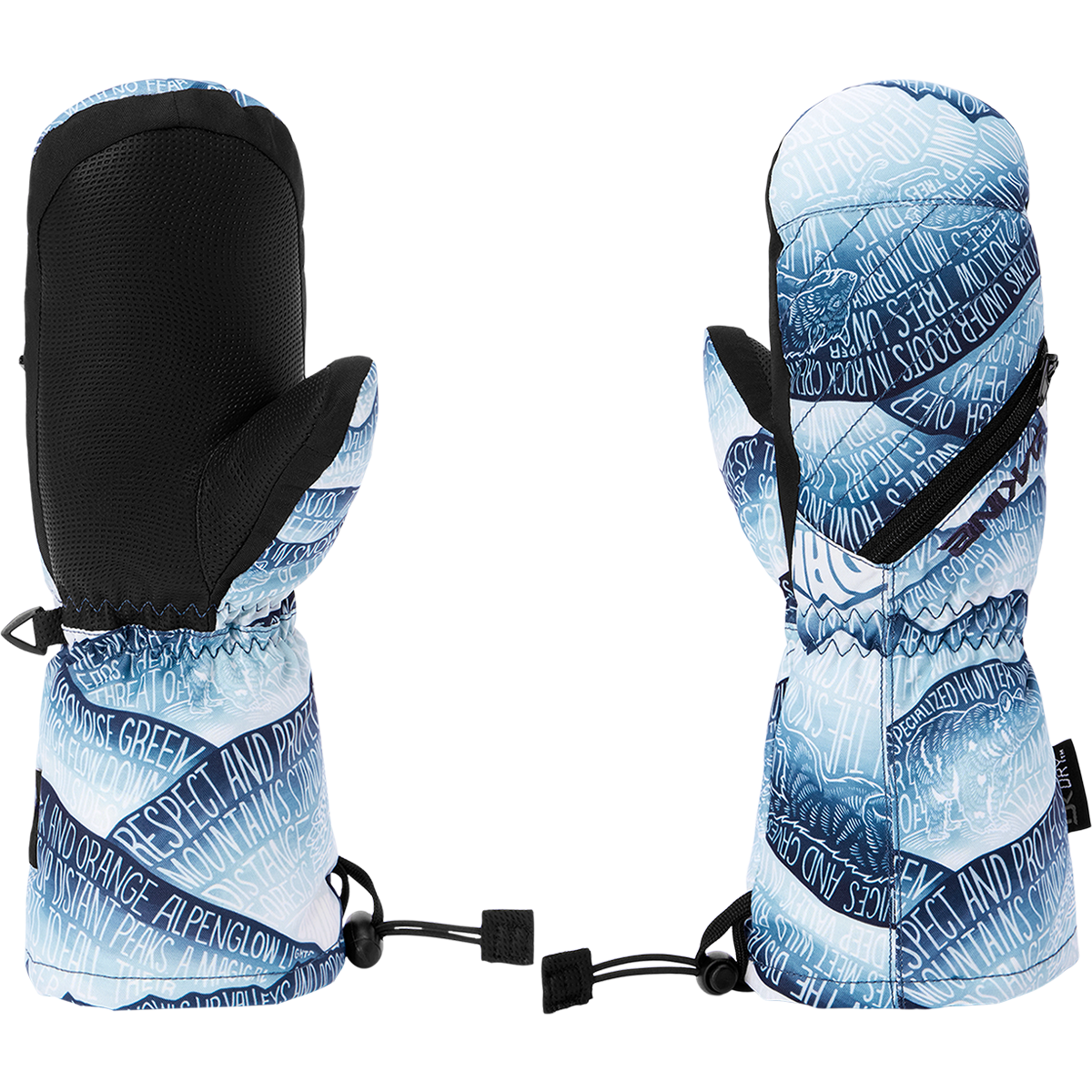 Dakine Youth Tracker Mitt pair with palm and back of hand view