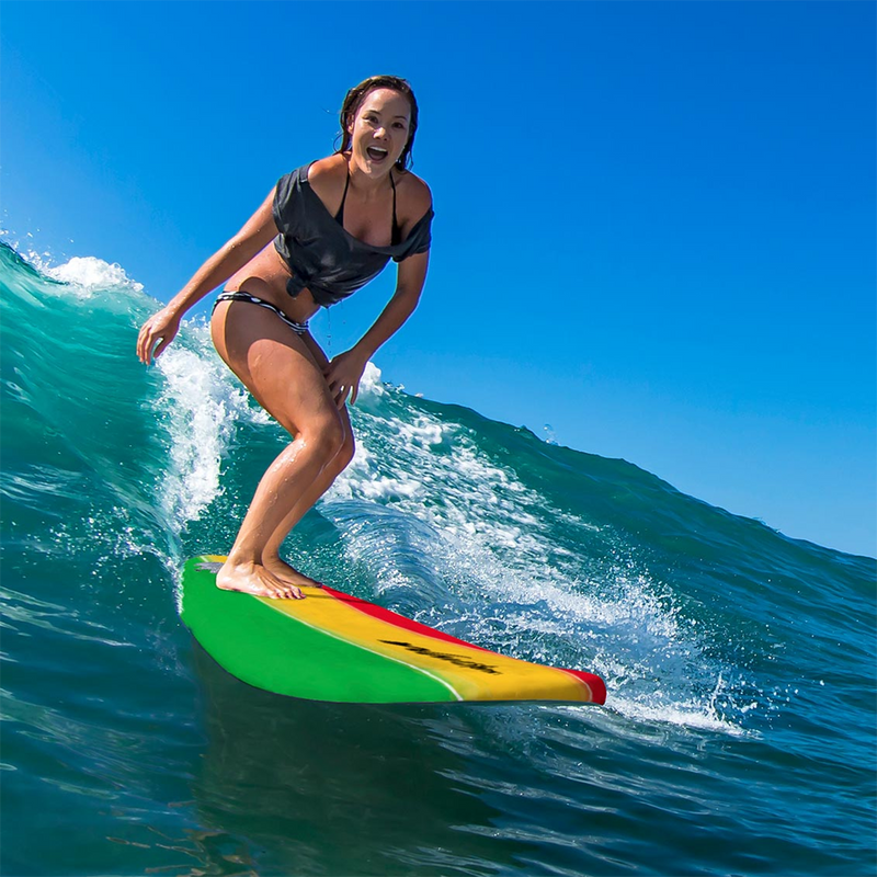 8’0 Classic Surfboard w/ Leash, Wavestorm 8ft Classic Surfboard w/ Leash with model