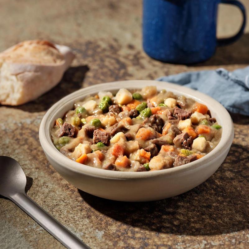 Beef Stew (2 Servings), Mountain House Beef Stew at camp