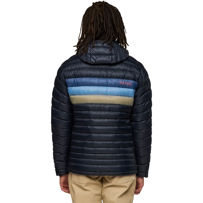 Men's Fuego Down Hooded Jacket, Cotopaxi Men's Fuego Down Hooded Jacket in CBNST-Carbon Stripes back