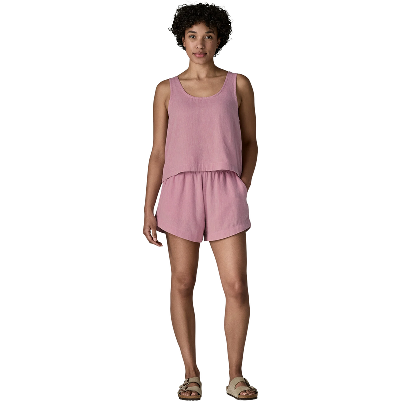 Women's Garden Island Shorts, Patagonia Women's Garden Island Shorts in light violet full body view on model