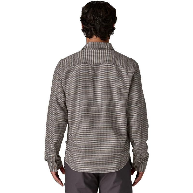Men's Long-Sleeved Lightweight Fjord Flannel Shirt, Patagonia Men's Long-Sleeved Lightweight Fjord Flannel Shirt in Tracks: Noble Grey back