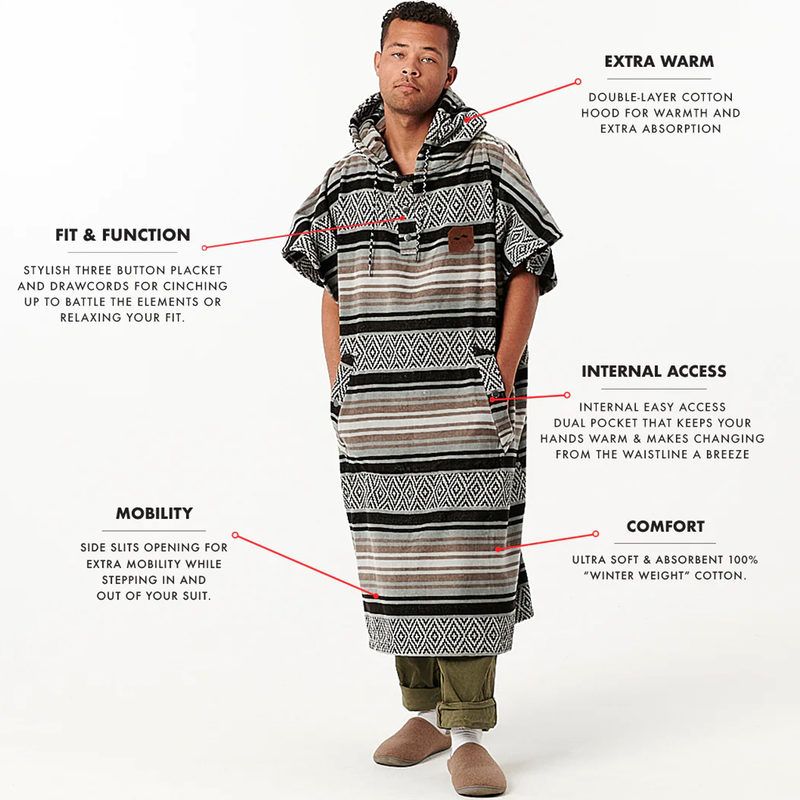 Fouta Lightweight Turkish Poncho, Slowtide Changing Poncho features