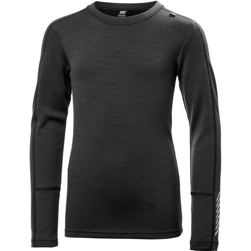 Youth Lifa Merino Midweight Base Layer Set, Helly Hansen Youth Lifa Merino Midweight Base Layer Set in 991 Black top front