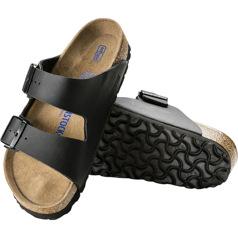 Arizona Soft Footbed, Birkenstock Arizona Soft Footbed in Black pair top and bottom
