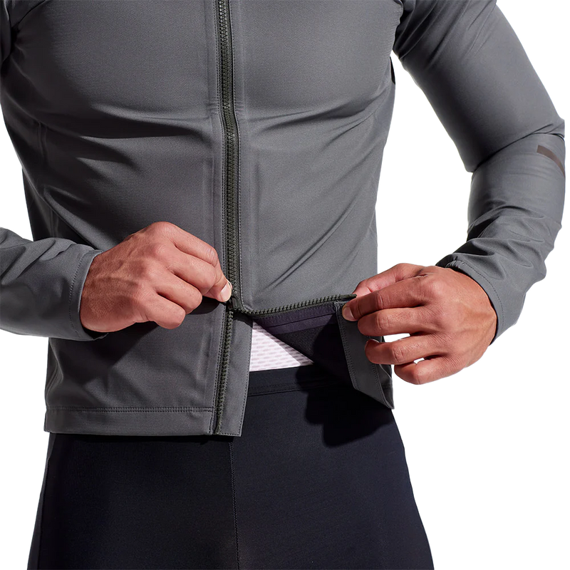 Men's Attack WxB Jacket, Pearl Izumi Men's Attack WxB Jacket in HD4-Urban Sage front bottom zipper