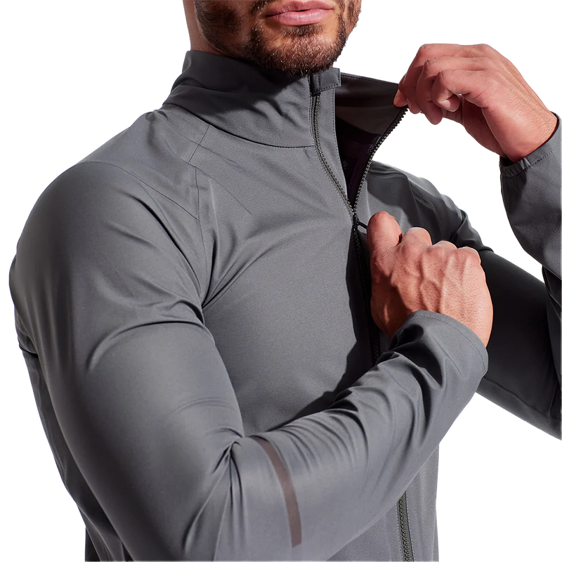 Men's Attack WxB Jacket, Pearl Izumi Men's Attack WxB Jacket in HD4-Urban Sage front zipper