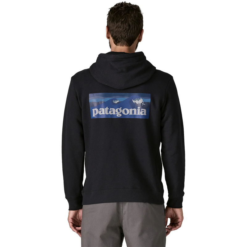 Men's Boardshort Logo Uprisal Hoody, Patagonia Men's Boardshort Logo Uprisal Hoody Back on Model