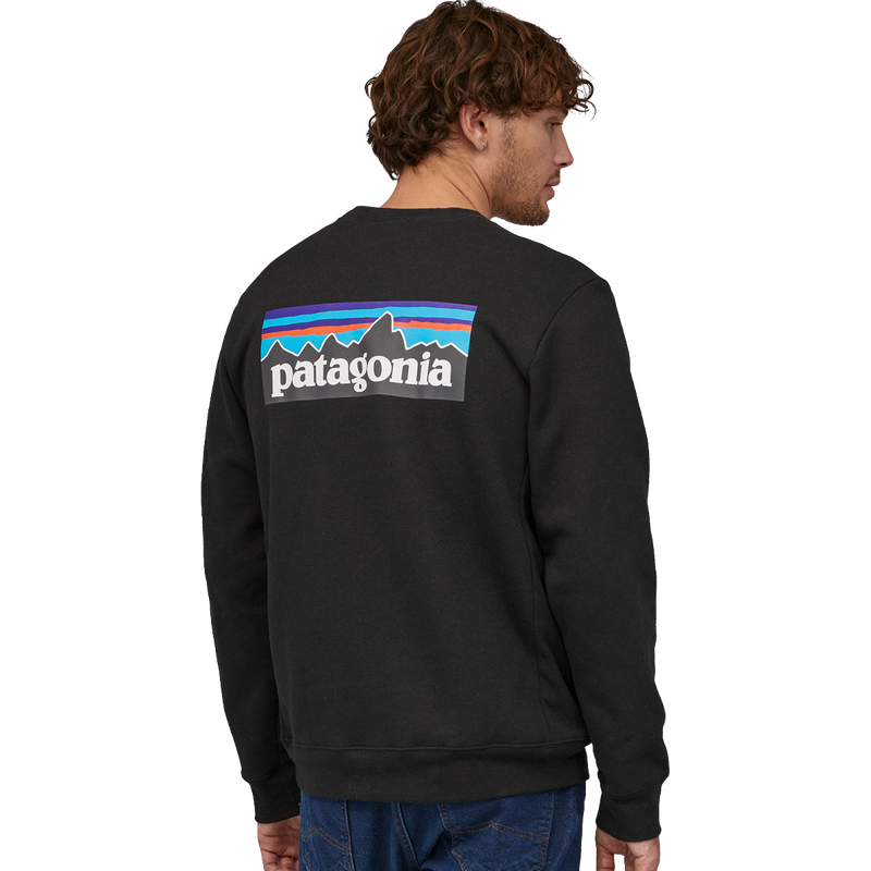P-6 Logo Uprisal Crew Sweatshirt, Patagonia Men's P-6 Logo Uprisal Crew Sweatshirt  back on man