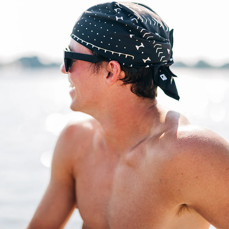 Bandana Towel, Nomadix Bandana Towel in Mud Cloth on model