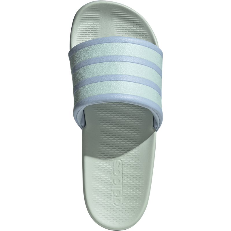 Women's Adilette Comfort 2.0, Adidas Women's Adilette Comfort 2.0 Slides in Glow Blue/Halo Mint/Halo Mint  top