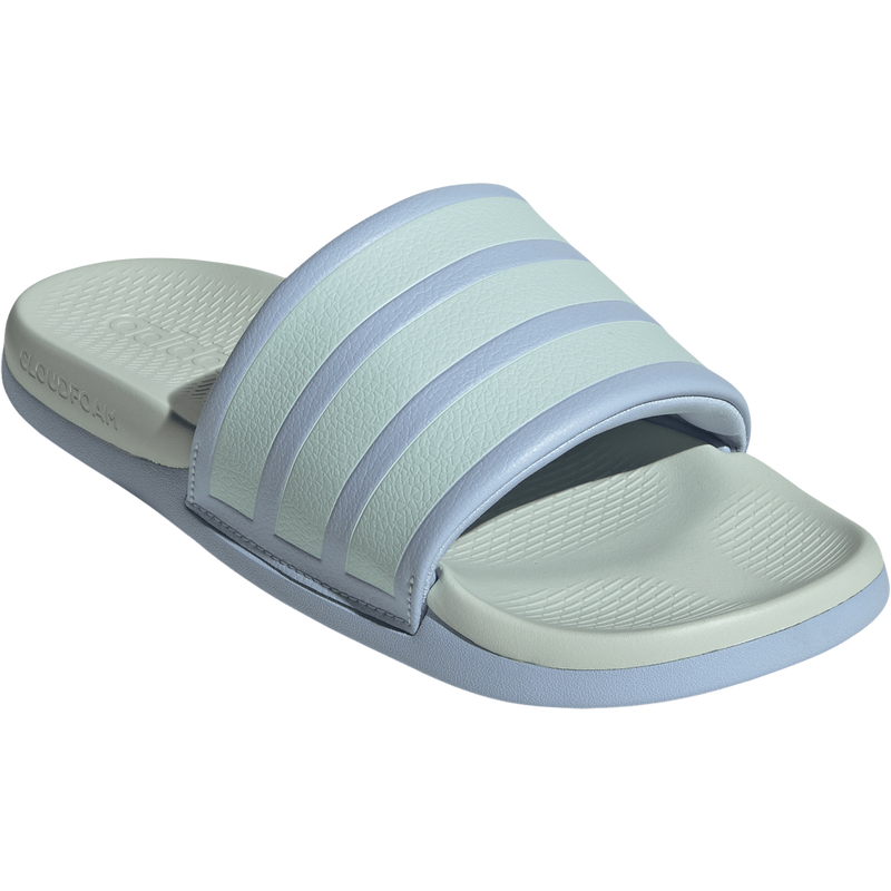 Women's Adilette Comfort 2.0, Adidas Women's Adilette Comfort 2.0 Slides in Glow Blue/Halo Mint/Halo Mint right front