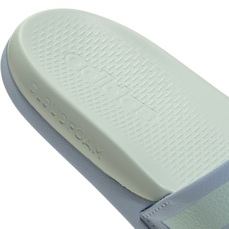 Women's Adilette Comfort 2.0, Adidas Women's Adilette Comfort 2.0 Slides in Glow Blue/Halo Mint/Halo Mint  heel