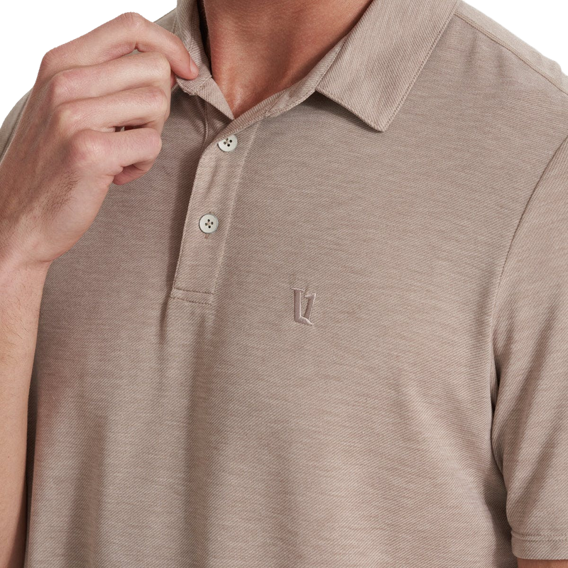 Men's Knit Twill Polo, Vuori Men's Knit Twill Polo collar
